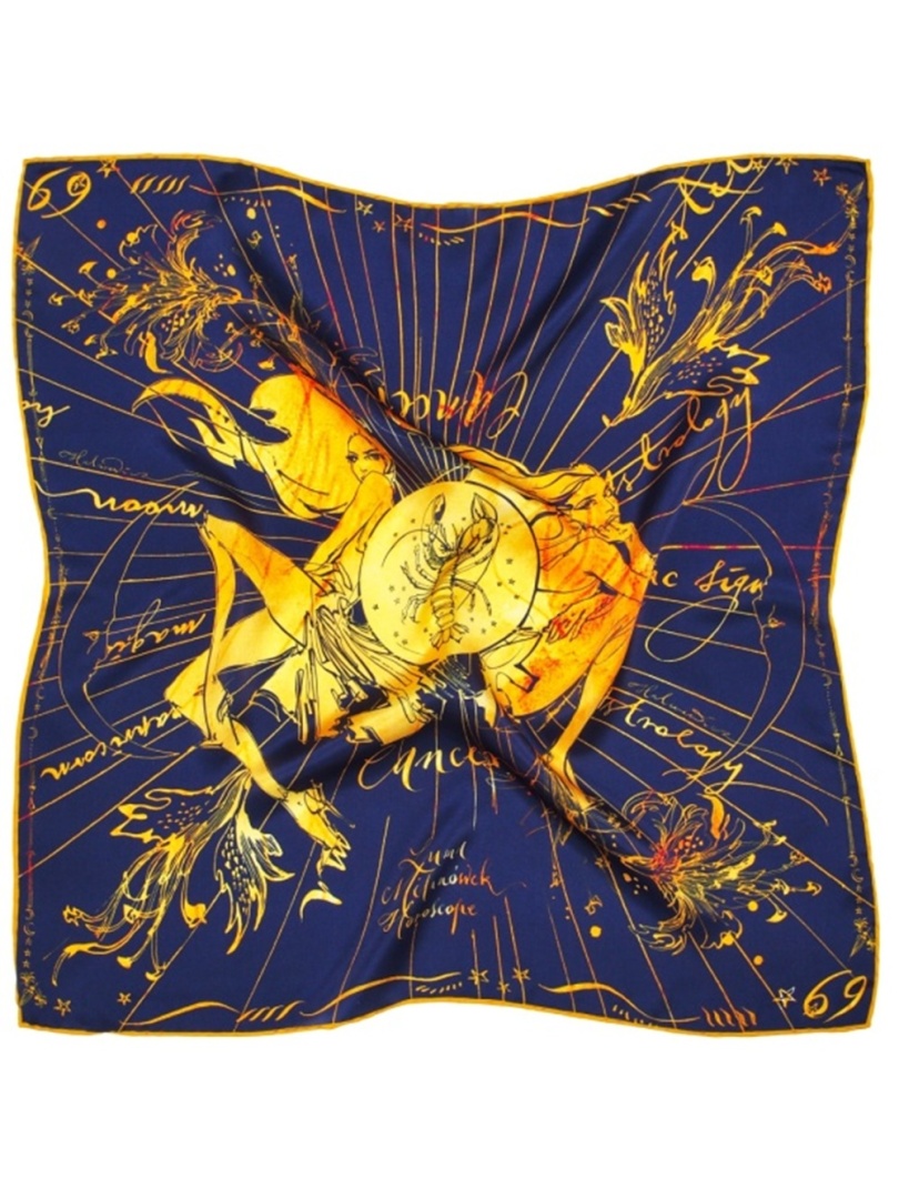 AZ-04 Apaszka Jedwabna Zodiak Ryby 68x68cm Anny Halarewicz